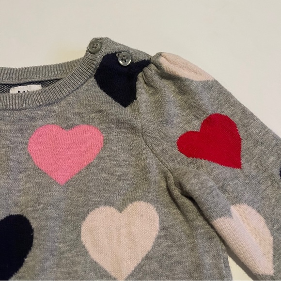 Baby Gap Heart Print One Piece Knit Sweater Size 18-24 months - Picture 5 of 7